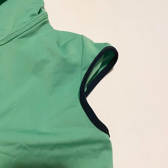 Danskin Now Womens Size Small Green Pullover Short Cap Sleeve Vneck Hoodie - Picture 5 of 16